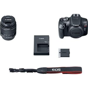 Canon EOS Rebel T7 DSLR Camera with 18-55mm Lens (2727C002) + 64GB Memory Card + Case + Corel Photo Software + 2 x LPE10 Battery + Card Reader + Light + Filter Kit + Wide Angle Lens + More (Renewed)