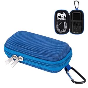 agptek mp3 player case, portable clamshell headphones cover, holder with metal carabiner clip for 1.8 inch mp3 players, ipod nano, ipod shuffle, apple airport, blue