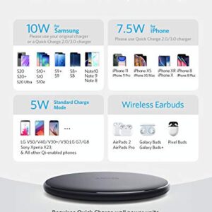 Anker Wireless Charger, 313 Wireless Charger (Pad), Qi-Certified 10W Max for iPhone 14/14 Pro/14 Pro Max/13/13 Pro Max, AirPods (No AC Adapter, Not Compatible with MagSafe Magnetic Charging)