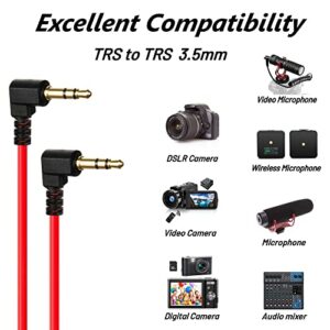COCOMK TRS Cable,3.5mm TRS to TRS Adapter Microphone Patch Cable,1/8 Aux Cord TRS Audio Converter Patch Cables,Cameras Coiled Live Streaming Mic Cord (Red)