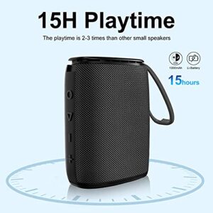 IPX7 Waterproof Bluetooth Speaker, Hadisala H3 Portable Wireless Speaker Bluetooth 5.0 with Rich Bass HD Stereo Sound 15H Playtime USB-C Charge, Shower Speaker TWS Pairing for Home, Outdoors, Travel