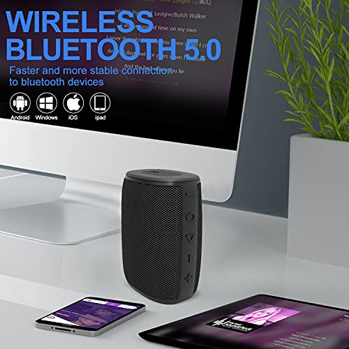 IPX7 Waterproof Bluetooth Speaker, Hadisala H3 Portable Wireless Speaker Bluetooth 5.0 with Rich Bass HD Stereo Sound 15H Playtime USB-C Charge, Shower Speaker TWS Pairing for Home, Outdoors, Travel