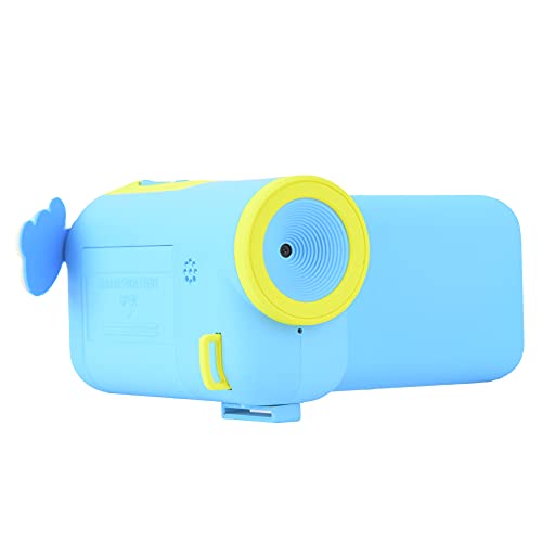 Tgoon Kids HD Camera, Practical Easy to Operate DIY Cartoon Stickers 1.77inch HD Screen Child Video Camera Cute and Bright Color for Children Birthday Gift(Blue)