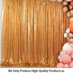 ShinyBeauty Sequin Curtain-Backdrop-5FTx10FT-Gold-Sequin Fabric Photo Booth Backdrop Glitter Backdrop Gold Photography Backdrop