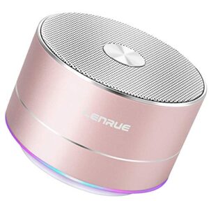 lenrue a2 portable wireless bluetooth speaker with built-in-mic,handsfree call,aux line,tf card,hd sound and bass for iphone ipad android smartphone and more(rose gold)