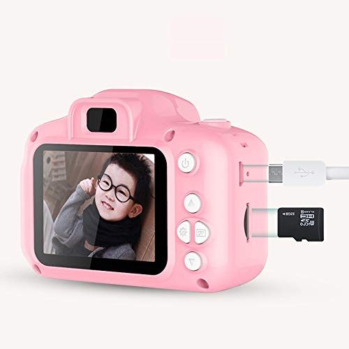 LKYBOA Mini Children Camera Photo Video Digital Camera for Kids Cute Cartoon Kids Camera Toys Child Birthday Gift (Color : Pink)