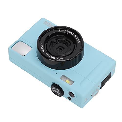 1080P FHD Micro Single Camera, 16X Digital Zoom, 24MP, 3 Inch LCD Display Monitor, PC Camera, Rechargeable Battery, Portable Video Camera with 1/4 Inch Screw Port 3.5mm External Microphone Port(Blue)