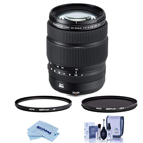 Fujifilm GF 32-64mm f/4 R LM WR Lens, Bundle with Hoya 77mm UV+CPL Filter, ProOptic Cleaning Kit, Cleaning Cloth