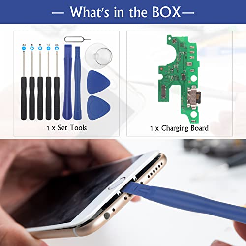USB Charging Port for T-Mobile REVVL 4+ Plus 5062W 5062Z Dock Connector Charger Board Flex Cable Assembly Replacement for REVVL 4+ Plus 5062W 5062Z with Tools
