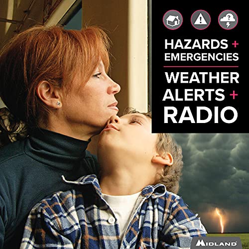 Midland - WR400, Deluxe NOAA Emergency Weather Alert Radio - S.A.M.E. Localized Programming, 80+ Emergency Alerts, & Alarm Clock w/ AM/FM Radio