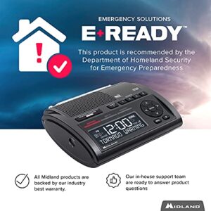 Midland - WR400, Deluxe NOAA Emergency Weather Alert Radio - S.A.M.E. Localized Programming, 80+ Emergency Alerts, & Alarm Clock w/ AM/FM Radio