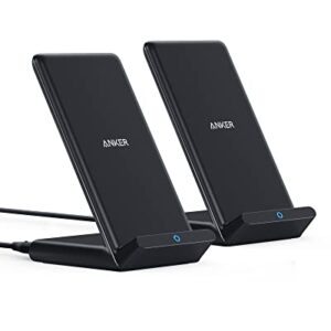 Anker 2 Pack 313 Wireless Charger (Stand), Qi-Certified for iPhone 14/14 Pro/14 Pro Max/13/13 Pro Max, 10W Fast-Charging Galaxy S20, S10 (No AC Adapter)