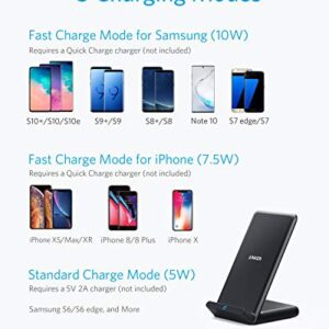 Anker 2 Pack 313 Wireless Charger (Stand), Qi-Certified for iPhone 14/14 Pro/14 Pro Max/13/13 Pro Max, 10W Fast-Charging Galaxy S20, S10 (No AC Adapter)