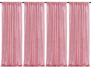 sequin backdrop 4 packs 2ftx8ft glitter blush pink party backdrop curtain wedding ceremony birthday backdrop background decoration