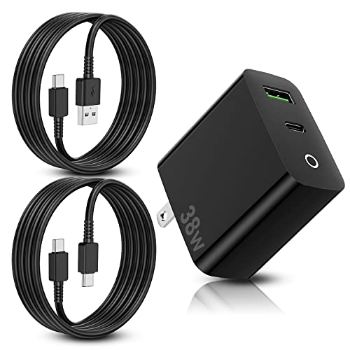 Adaptive USB C & USB A Fast Charger,38W Samsung Super Fast Charger Kit with 6ft Cable,Dual Port Rapid Charging Block forSamsung Galaxy S23 Ultra/S23/S23+/S22/S22 Ultra/S8/S9/S10 /S11