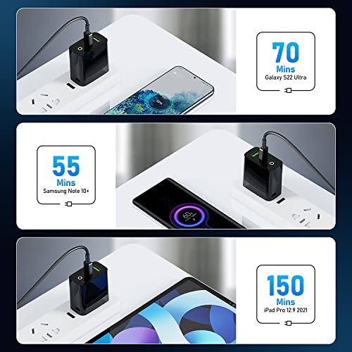 Adaptive USB C & USB A Fast Charger,38W Samsung Super Fast Charger Kit with 6ft Cable,Dual Port Rapid Charging Block forSamsung Galaxy S23 Ultra/S23/S23+/S22/S22 Ultra/S8/S9/S10 /S11