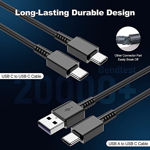 Adaptive USB C & USB A Fast Charger,38W Samsung Super Fast Charger Kit with 6ft Cable,Dual Port Rapid Charging Block forSamsung Galaxy S23 Ultra/S23/S23+/S22/S22 Ultra/S8/S9/S10 /S11