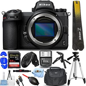 nikon z 7ii mirrorless digital camera (body only) 1653 – pro bundle includes: sandisk extreme pro 64gb sd, slave flash, tripod, gadget bag, hdmi cable and more