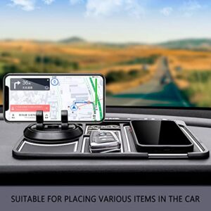 Non-Slip Phone Pad for 4-in-1 Car Non Slip Phone Pad for Car Universal 360°Rotation Dash Holder Multifunctional Car Dashboard Organizer Tray Anti Slip Mat Sticky Pad Gift Bumper Strip (Red)
