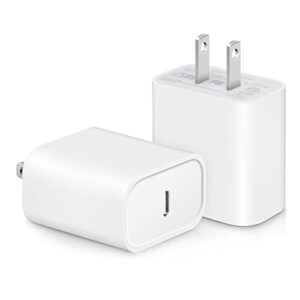 USB C Charger, 2 Pack 20W PD USB C Adapter iPhone Charger Block Type C Fast Charging Compatible with iPhone 14 13 12 11 Pro Max, 14 Plus, XR XSMAX, iPad, Google Pixel 4XL/4/3XL