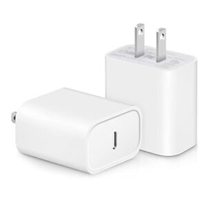 usb c charger, 2 pack 20w pd usb c adapter iphone charger block type c fast charging compatible with iphone 14 13 12 11 pro max, 14 plus, xr xsmax, ipad, google pixel 4xl/4/3xl
