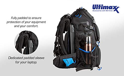 Ultimaxx Extra Large Camera DSLR/SLR Backpack for Nikon, Canon, Sony, Panasonic, Pentax, Olympus, and Fuji Cameras—an Outdoor Hiking/Travelling Backpack with 15.6 Laptop Compartment