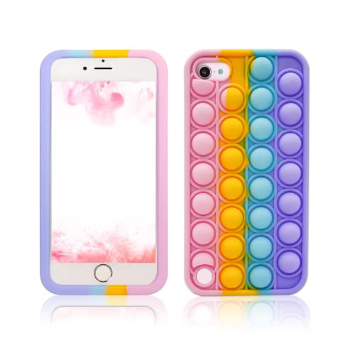 iPod Touch 7 Pop it Case, Kakotomy Stress Relief Fidget Toy Push Pop Bubble Sensory Silicone Cute Design Protective Girls Women Case for Apple iPod Touch 5/6/7th Generation