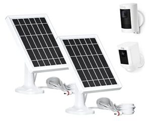 2 pack solar panel for ring camera, ring camera solar panel charger for stick up cam battery & spotlight cam battery(no camera)