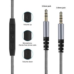 LANMU 3.5mm Audio Cable Aux Cord Compatible with Skullcandy Crusher, Hesh 3, Hesh 2, Hesh, Venue, Grind Headphones,Male to Male Headphone Wire Stereo Cable with Mic & Volume-4.6ft