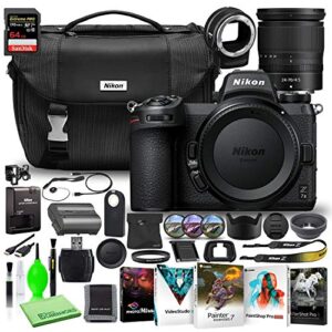 nikon z 7ii 45.7mp mirrorless digital camera with 24-70mm lens (1656) usa model deluxe bundle with sandisk 64gb extreme sd card + nikon ftz adapter + nikon camera bag + editing software + more