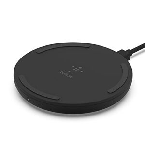belkin wireless charger – qi-certified 10w max fast charging pad – quick charge cordless flat charger – universal qi compatibility for iphone, samsung galaxy, airpods, google pixel, and more