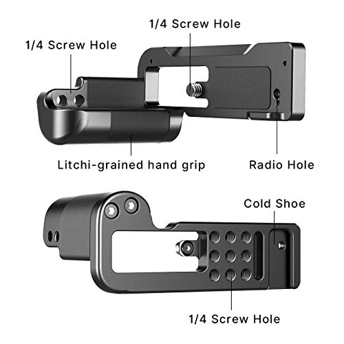 ZV-1 Camera Handle Grip Bracket for Sony ZV-1 Camera, Support Vertical Tripod Mount YouTube Video Shooting ZV1 Vlogging Accessories, w Base Microphone/Fill Light Extension Cold Shoe Mount