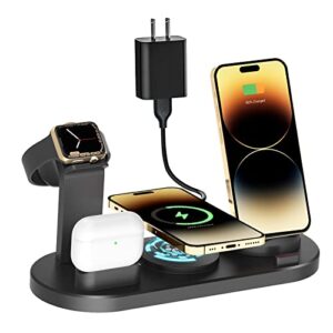 wireless charger 4 in 1 magnetic charging station for all apple watch series,airpods 3/2/1 airpods pro 2/1 charging dock for iphone 14/14 plus/13/12/11 pro/pro max/x/xs max