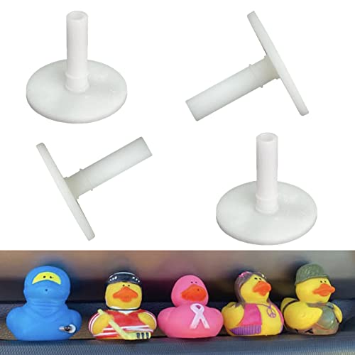 TEYOUYI 4pcs Duck Plug - Rubber Duck Mount,Flock Locker Rubber Duck Holder for Jeep Dash and Fixed Display,Gift for Jeep Lover,White（Excluding Rubber Duck） Black