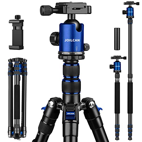 Camera Tripod, 80/84 inches Heavy Duty Tripod for Camera and Phone, 82" Camera Monopod Tripod, DSLR Binoculars Spotting Scope Camcorders Video Tripod Stand, 360 Degree Ball Head, 35 lbs Loads