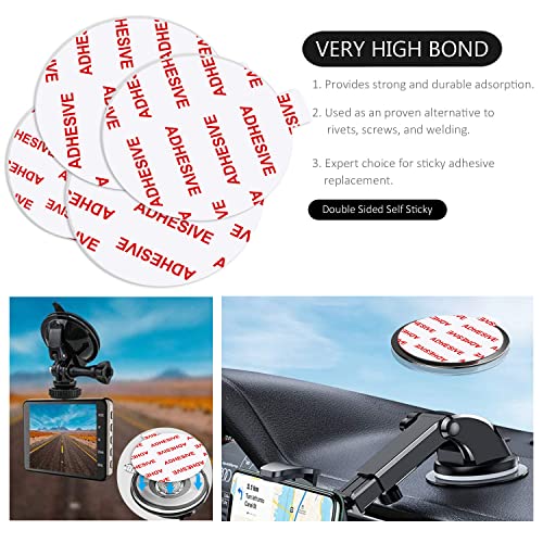 AZXYI Very High Bond Sticky Adhesive for Dashboard Pad Mounting Disk, 6pcs Car Sticky Adhesive Replacement, Double Sided Stickers Adhesive for Suction Cup Dashboard Disc, GPS, Windshield, Dash Cam