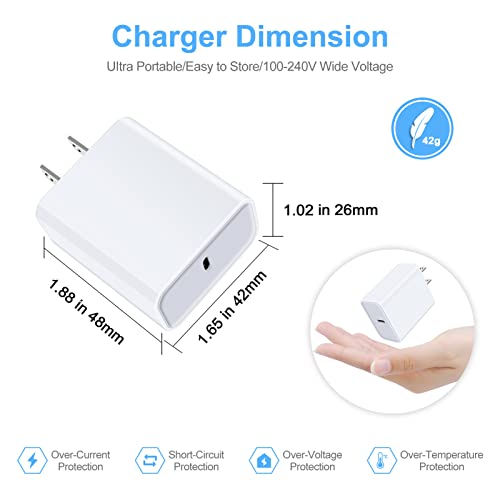 Samsung S23 Super Fast Charger Type C Wall Charger Block +6FT USB C Charger Cord for Google Pixel 7 Pro 6a,Samsung Galaxy S23 Ultra,A14,A13,A03s,A04s,S22 FE,S21,S20A12,A20,A21,A50,A51,Note20