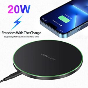 Fast Wireless Charger,20W Max Wireless Charging Pad Compatible with iPhone 14/14 Plus/14 Pro/14 Pro Max/13/12/11/X/8,AirPods;FDGAO Wireless Charge Mat for Samsung Galaxy S22/S20/Galaxy Buds