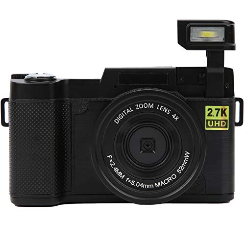 Zunate WiFi Digital Camera, 48MP Compact Camera, 2.7K HD Video Recorder Household Digital Camera, 800mAh, Mirrorless Camera with 180 Degree Rotatable Flip Screen