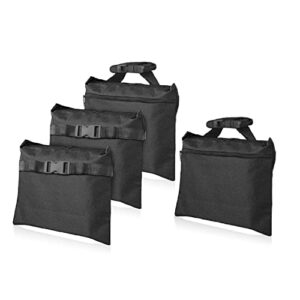 4 packs sandbags, heavy duty sand bags, sand bags heavy duty with zipper and buckle straps for support light stand