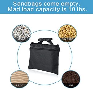 4 Packs Sandbags, Heavy Duty Sand Bags, Sand Bags Heavy Duty with Zipper and Buckle Straps for Support Light Stand