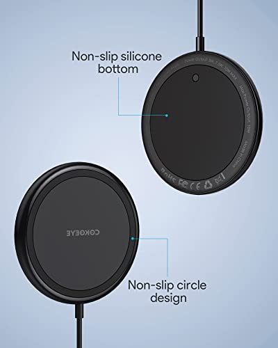 Wireless Charger, 15W Max Fast Wireless Charging Pad 2-Pack Compatible with iPhone 13/13 Pro/13 Mini/13 ProMax/12/SE/11/Samsung Galaxy S21/S20/Note 10/Edge Note 20Ultra/S10, AirPods Pro