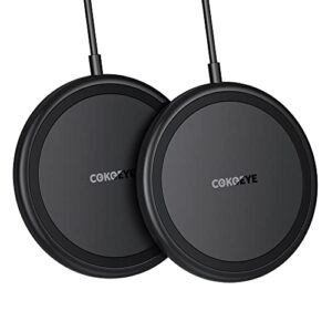 wireless charger, 15w max fast wireless charging pad 2-pack compatible with iphone 13/13 pro/13 mini/13 promax/12/se/11/samsung galaxy s21/s20/note 10/edge note 20ultra/s10, airpods pro