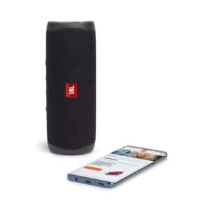 JBL FLIP 5 Portable Wireless Bluetooth IPX7 Waterproof Speaker Bundle with Boomph Microfiber Cloth and USB Type-C Cable - Black