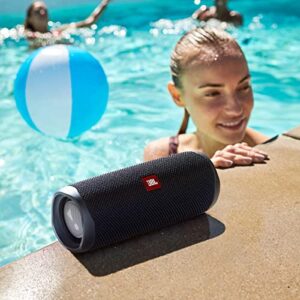 JBL FLIP 5 Portable Wireless Bluetooth IPX7 Waterproof Speaker Bundle with Boomph Microfiber Cloth and USB Type-C Cable - Black