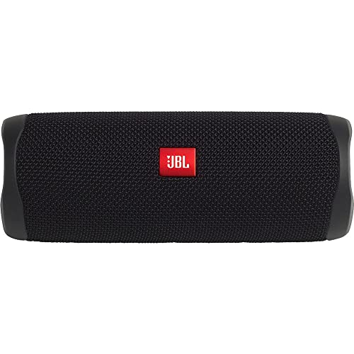 JBL FLIP 5 Portable Wireless Bluetooth IPX7 Waterproof Speaker Bundle with Boomph Microfiber Cloth and USB Type-C Cable - Black