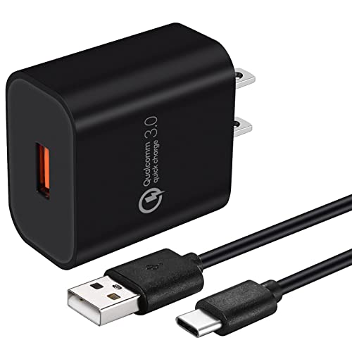 Quick Charge 3.0 Fast Charger for LG Stylo 4 5 6, ThinQ G5 G6 G7 G8 G8X K51, V20 V30 V30S V35 V40 V50 V60 ThinQ, Velvet, 18W Travel Rapid Adapter with 5Ft USB Type C Charging Cable