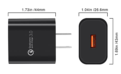 Quick Charge 3.0 Fast Charger for LG Stylo 4 5 6, ThinQ G5 G6 G7 G8 G8X K51, V20 V30 V30S V35 V40 V50 V60 ThinQ, Velvet, 18W Travel Rapid Adapter with 5Ft USB Type C Charging Cable