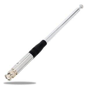 hyshikra 27mhz 11meter 51inches bnc telescopic cb antenna for cobra hh50wxst hh50 mrhh350flt c75wxst hh38wxst midland 75-822 75-785 mhs75 uniden bc75xlt pro401hh bc125at handheld transceiver (rod130)
