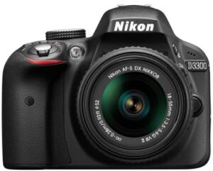 nikon d3300 digital slr camera with 18-55mm vr ii lens kit – black (24.2mp) 3.0 inch lcd